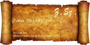 Zahn Szilárd névjegykártya